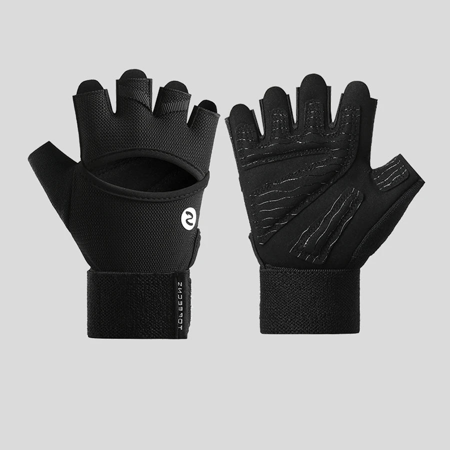 Fitness gloves, outdoor men's and women's extended wristbands, fitness protection, cycling, horizontal bar, anti slip exercise,