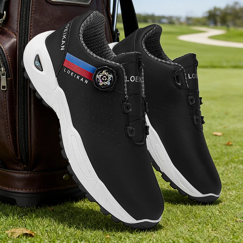 Men's Golf Shoes: High-quality, slip-resistant sports shoes with a rotating button for ultimate comfort!
