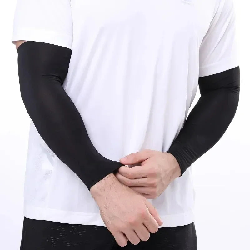 Unisex Arm Sleeve Safety Sleeve Sun UV Protection Sleeves Arm Cover Cooling Warmer Running Golf Cycling Long Arm Sleeve
