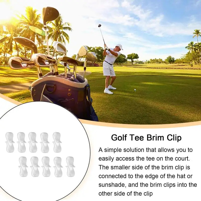 Golf Tee Holder Hat Clip 10pcs Hat Clamps Golf Ball Marker Holders Small Clip Golf Accessories Multi-Purpose For Camping Belts