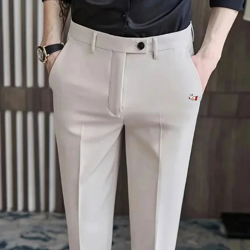 Men Golf Trousers Slim-fit Drape Casual Golf Pants Men Korean Version Slim-fit Elastic Skinny Golf Clothing Sports Ninth Pant