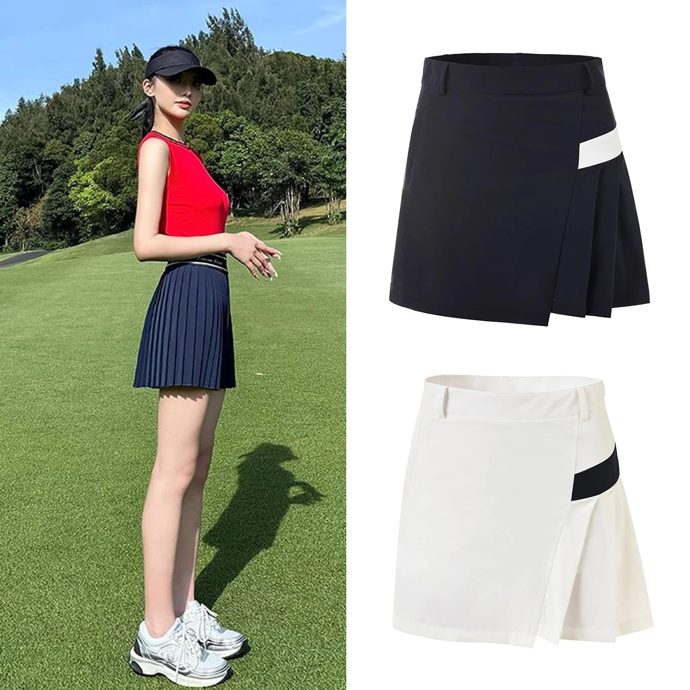 Women Golf Skirt Summer Breathable Short Mini Skirt Golf Dress Sports Elastic Comfortable Outfit Women Clothes