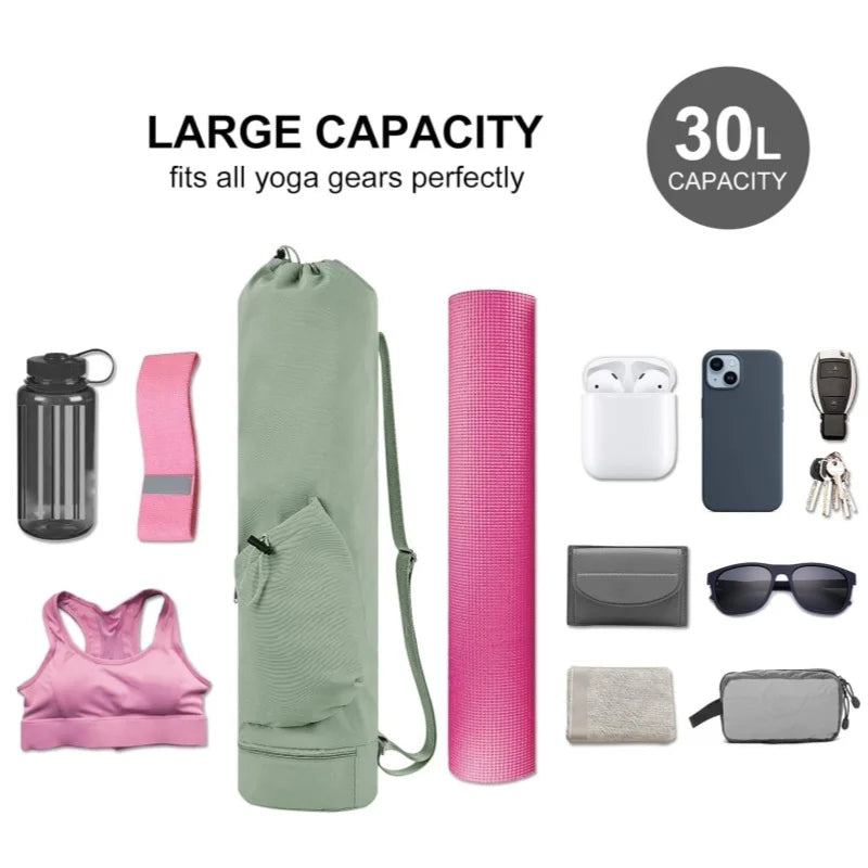 Fitness Sports Yoga Mat Bag Multifunction Pocket Yoga Carrier Knapsack Large Capacity Storage Yoga Mat Holder