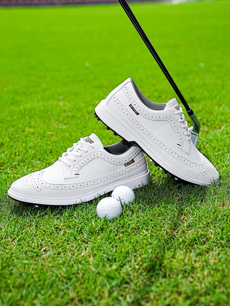 Men's Lightweight Golf Shoes-Breathable Sports Casual Shoes, Lace-Up Design, Non-Slip Rubber Sole-Universal In All Seasons