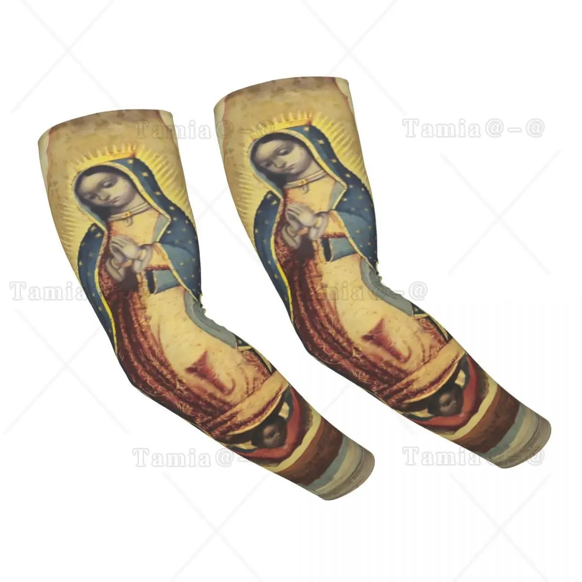 Our Lady Of Guadalupe Cooling Arm Sleeves for Men Women Catholic Virgin Mary Sports Running Tattoo Cover Up