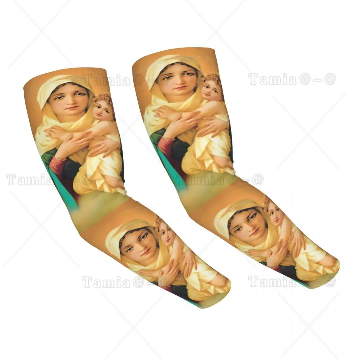 Our Lady Of Guadalupe Cooling Arm Sleeves for Men Women Catholic Virgin Mary Sports Running Tattoo Cover Up