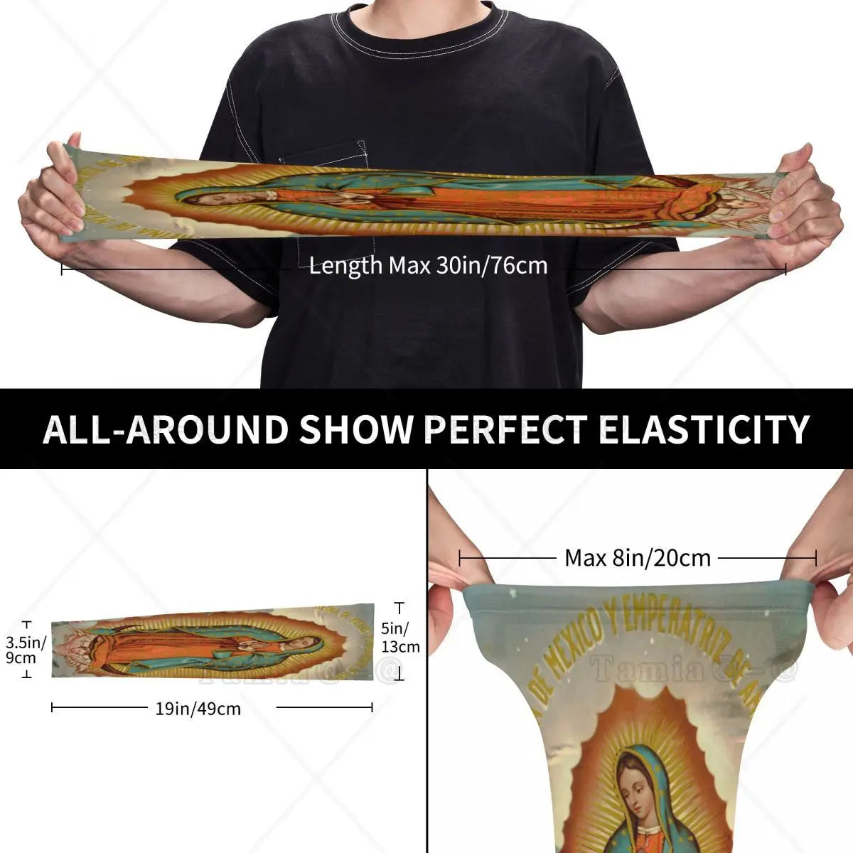 Our Lady Of Guadalupe Cooling Arm Sleeves for Men Women Catholic Virgin Mary Sports Running Tattoo Cover Up
