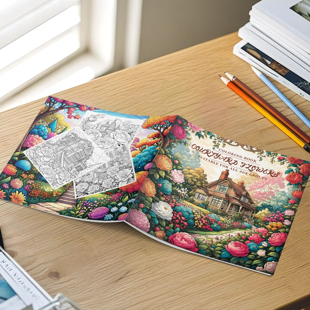 Garden Flowers Coloring Book for Adults Cute Comfy Daily Activities for Educational DIY Relaxation Graffiti Painting Books