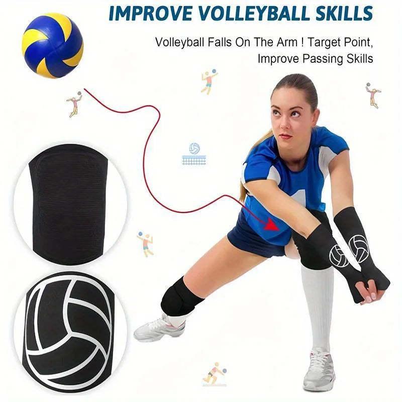 2 Pairs Volleyball Accessories, Include 1pair Volleyball Knee brace & 1pair Volleyball Arm Sleeves with Thumb Holes