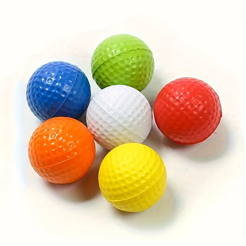1 set of golf train accessories including a 3-tier practice hitting net 6 colored balls turf mat and golf ball retriever by Ahai