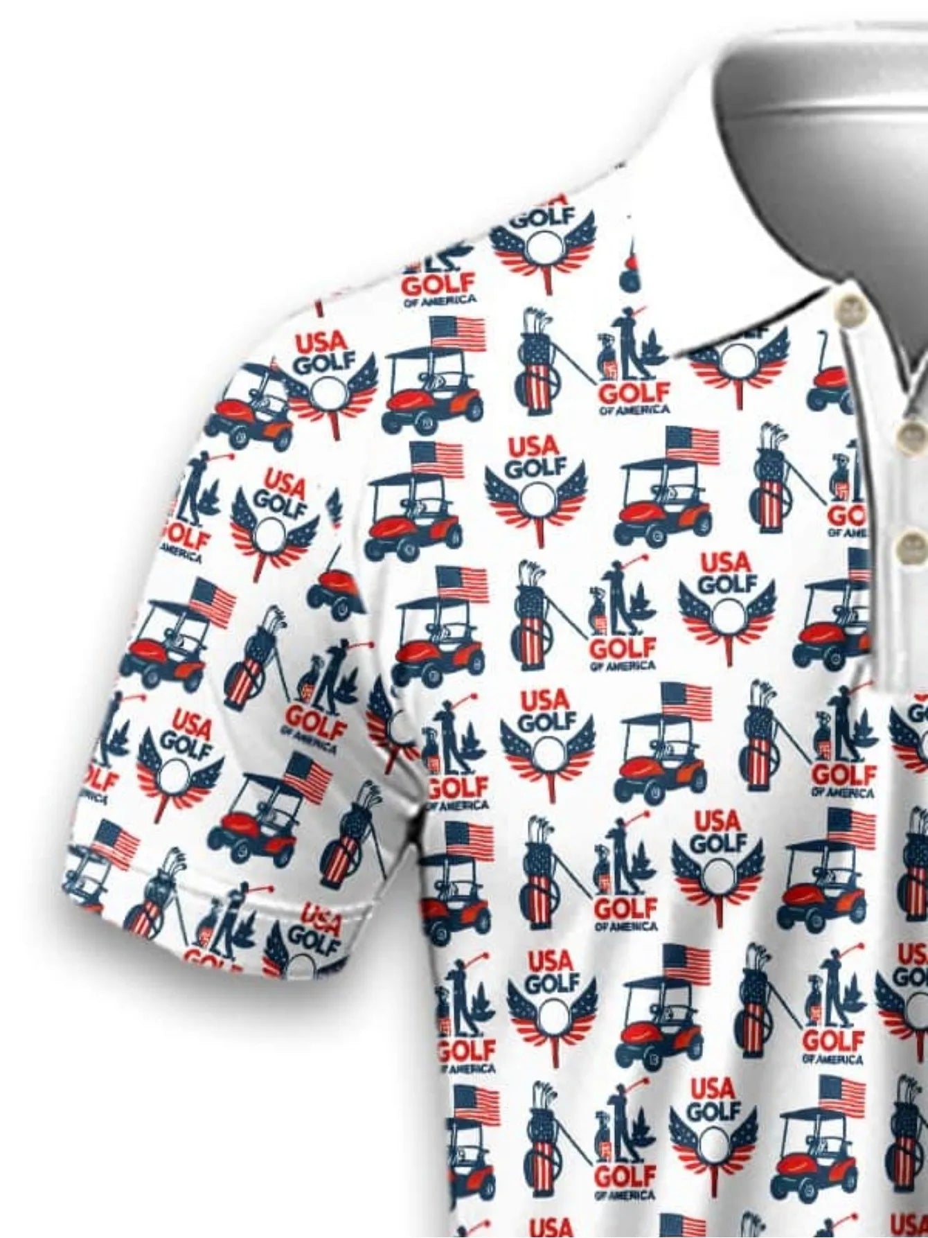 2026 Latest Men's 3D Printed Short Sleeve Shirt - American Golf Theme Pattern - Comfortable, Breathable, Quick-Drying