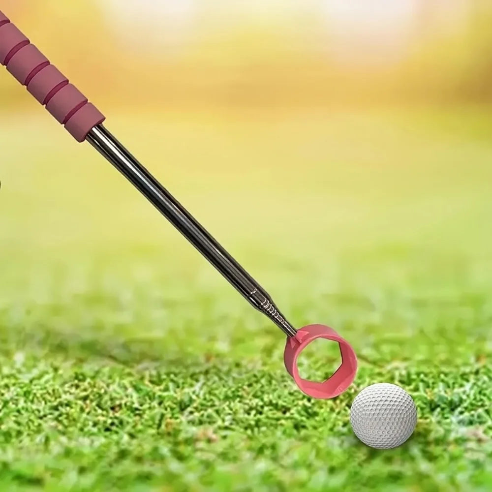 1 Piece Retractable Golf Ball Pick-Up Tool, 9-Foot Stainless Steel Grabber, Adjustable and Durable Golf Accessory for Golf Courses and Practice, Ideal Gift for Golf Enthusiasts