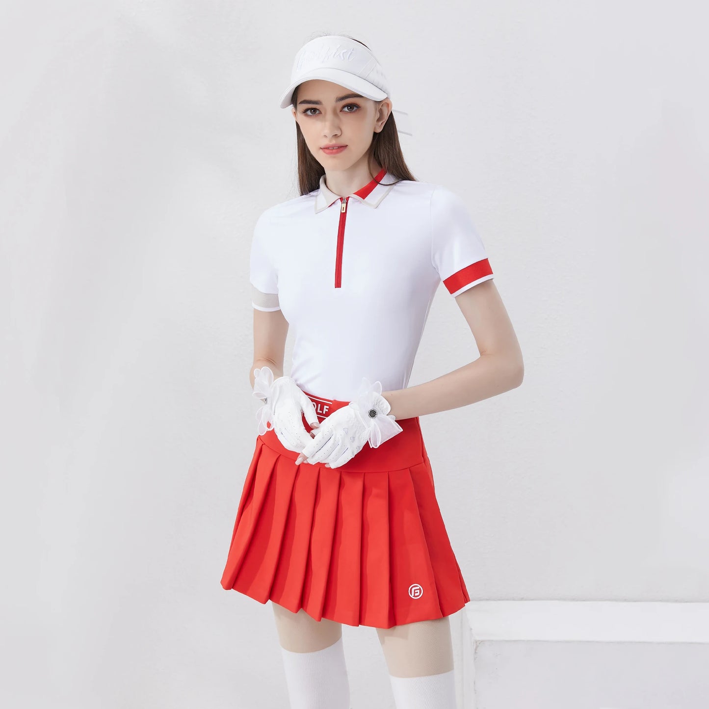 Golfist 2024 New Golf Wear Ladies Polo Shirt Zipper Short Sleeve T-shirt Quick Dry Outdoor Athletic Tops Women's Golf Clothing