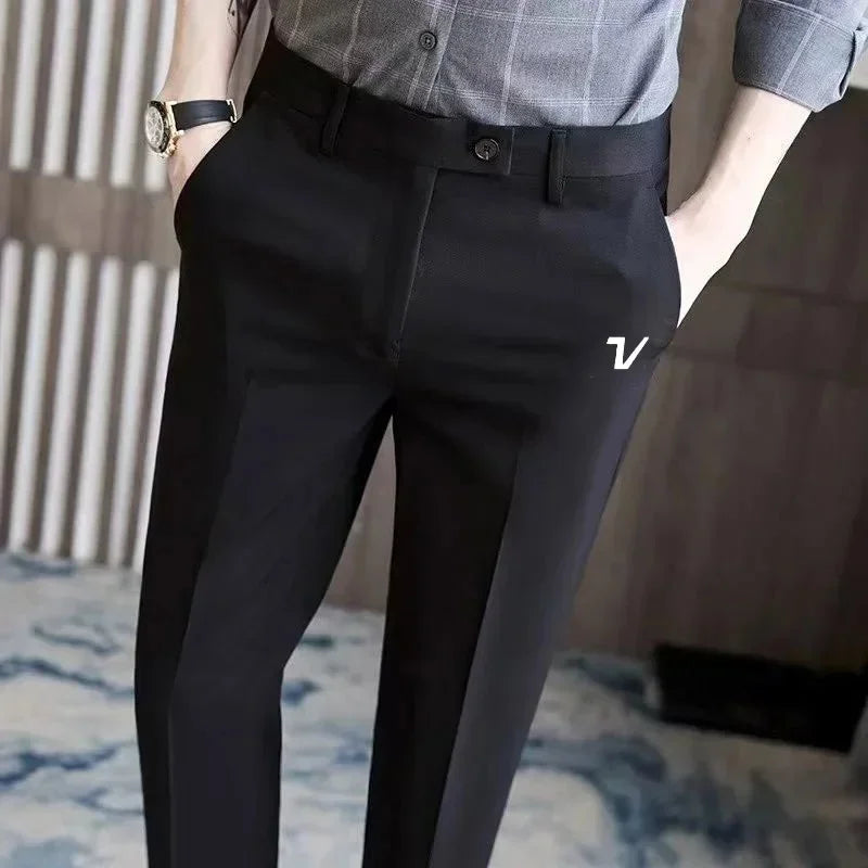 Men Golf Trousers Slim-fit Drape Casual Golf Pants Men Korean Version Slim-fit Elastic Skinny Golf Clothing Sports Ninth Pant
