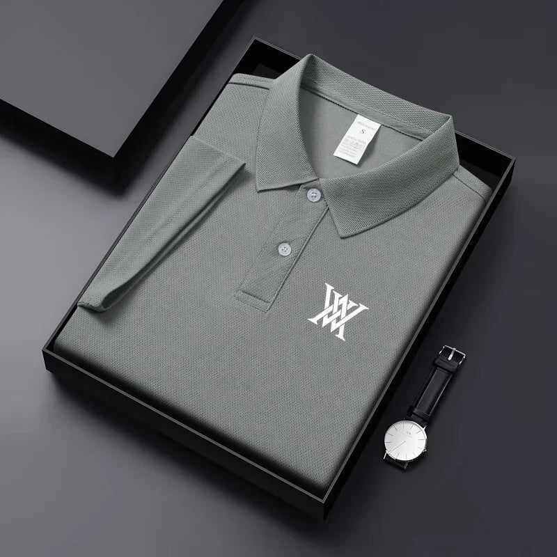 Men's Golf Shirt Golf Collar Casual Collar Short Sleeve Basic Modern Solid Color Spring/Summer Regular Fit