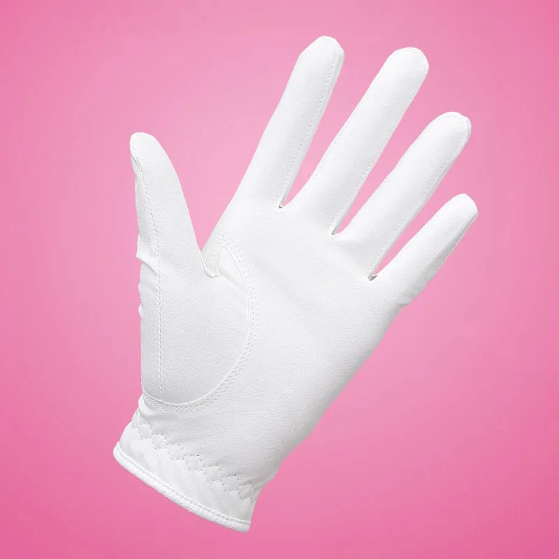 Golfist 1 Pair Women Breathable Non-slip Golf Gloves Ladies Lambskin Leather Sport Mittens Elastic Left Right Hand Golf Gloves