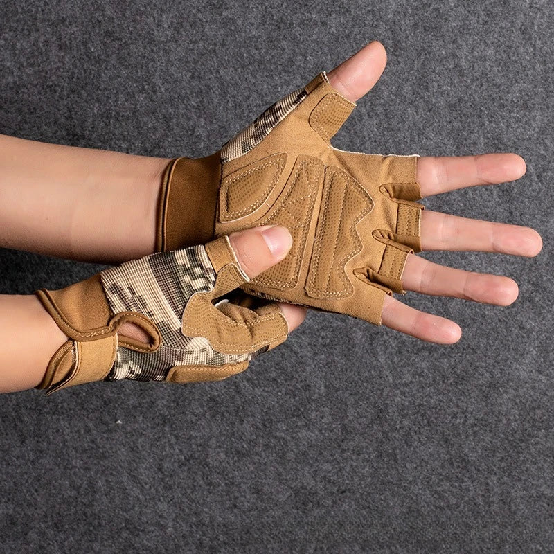Fitness Gloves Half-refer To Anti-slip and Wear-resistant Tactical Protective Gloves for Outdoor Sports Cycling Training