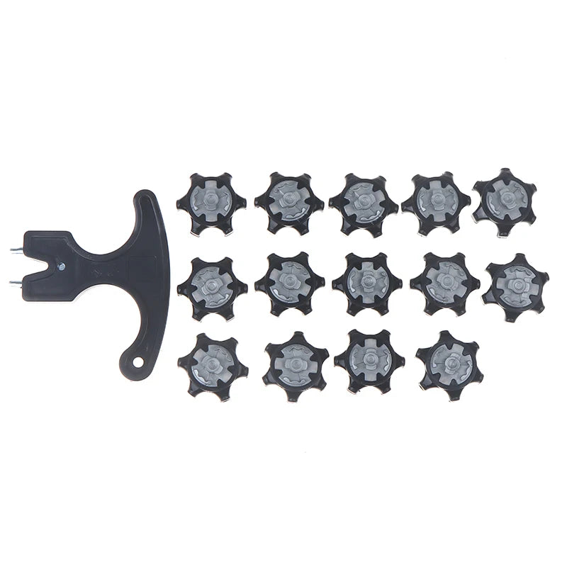 14 Golf Shoe Studs + 1 Wrench Durable And Thin Golf Shoe Studs Golf Quick-twist Replacement Studs Accessories