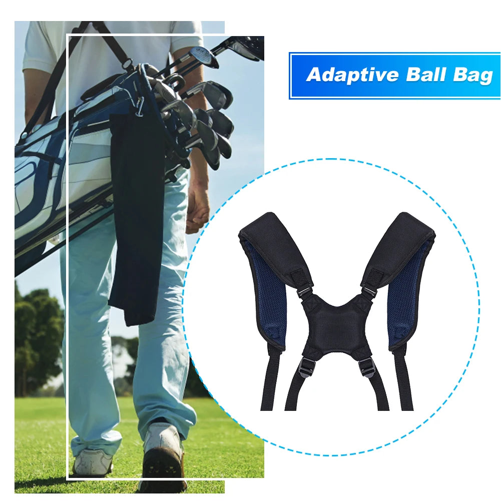 Golf Double Shoulder Strap Waterproof Golf Bag Accessories Adjustable Padded Backpack Carry Strap with 4 Rotate Buckles