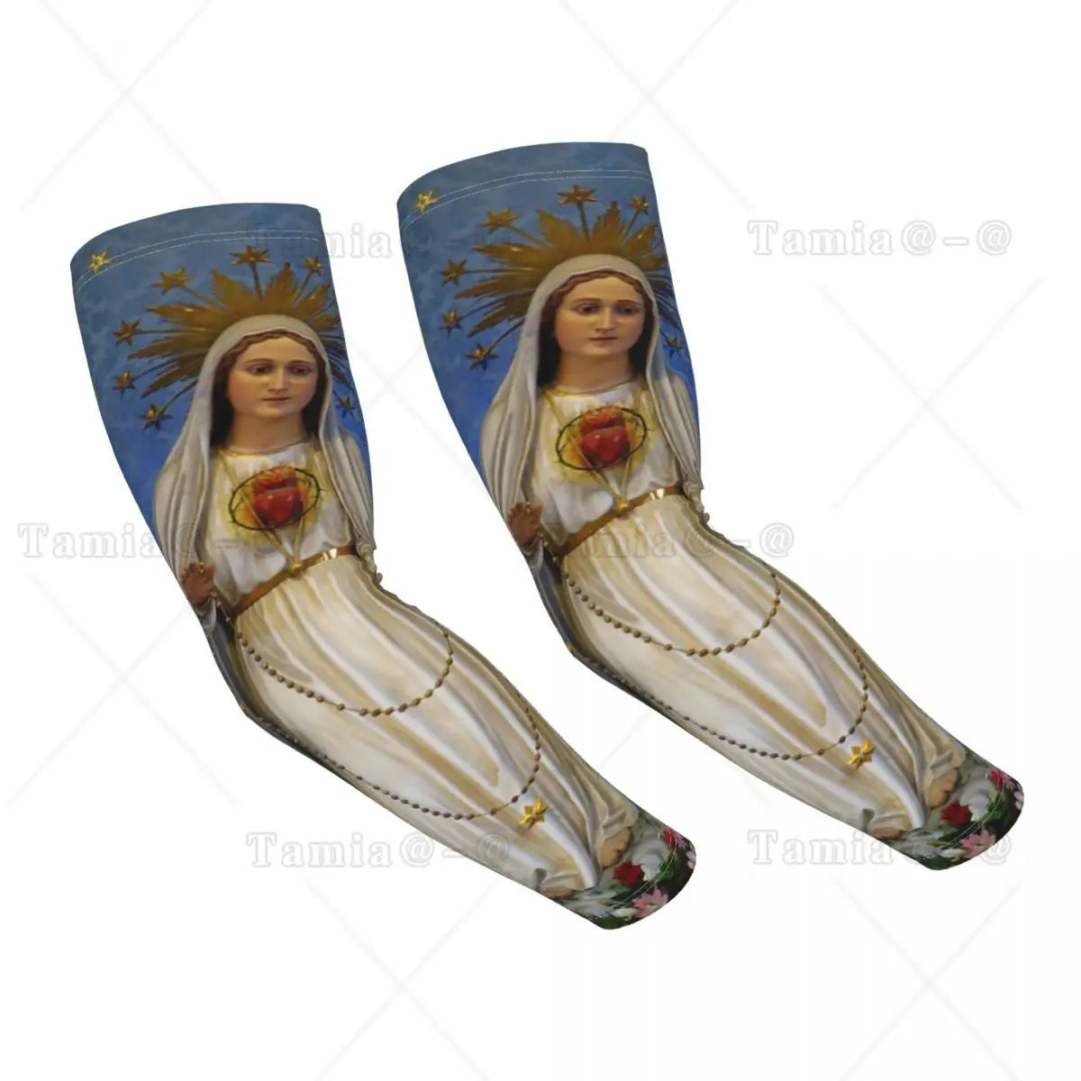 Our Lady Of Guadalupe Cooling Arm Sleeves for Men Women Catholic Virgin Mary Sports Running Tattoo Cover Up