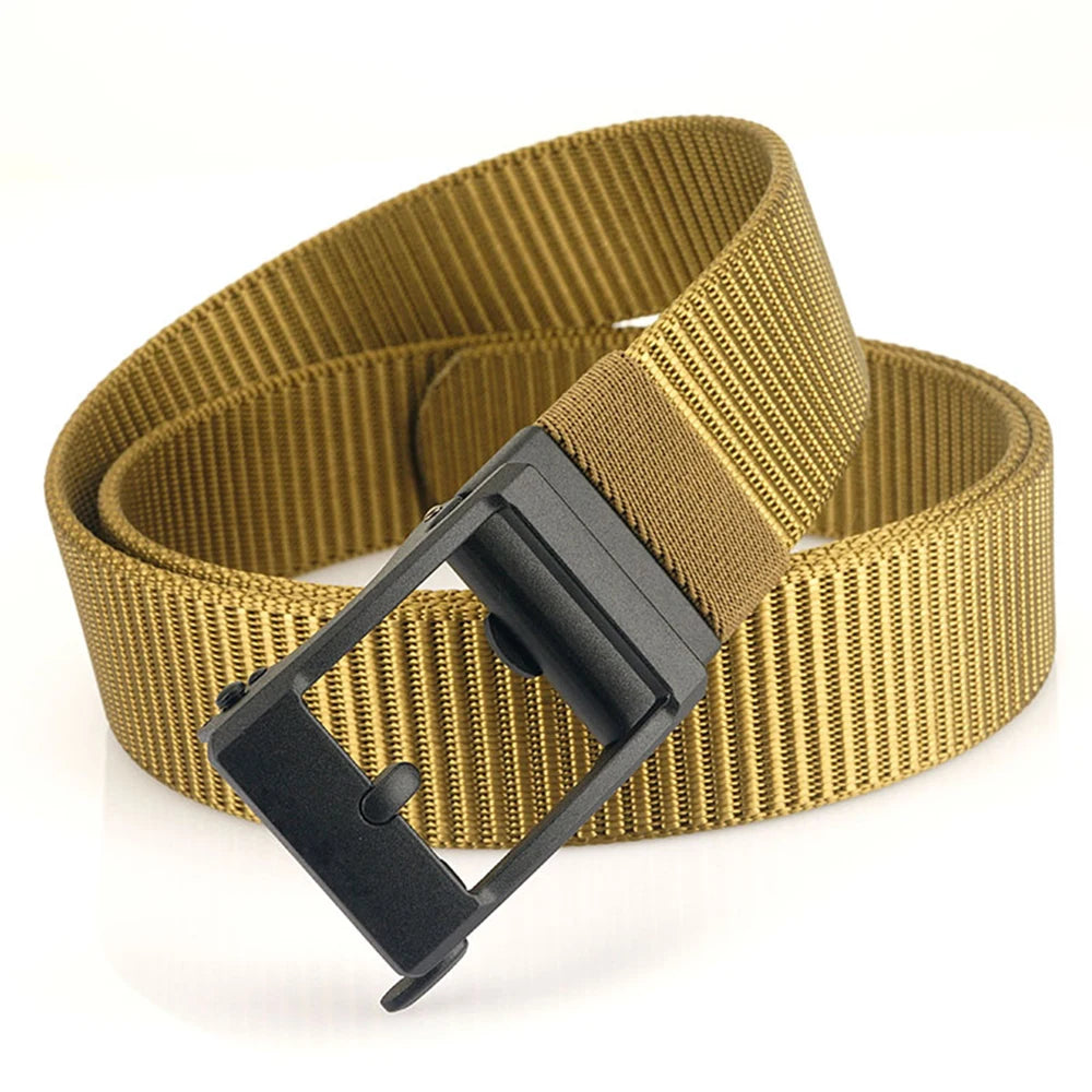 TUSHI New Golf Sports Belt for Men Tactical Belt Metal Automatic Buckle Tough Nylon Men Military Belt 120-150CM Big Size Belts
