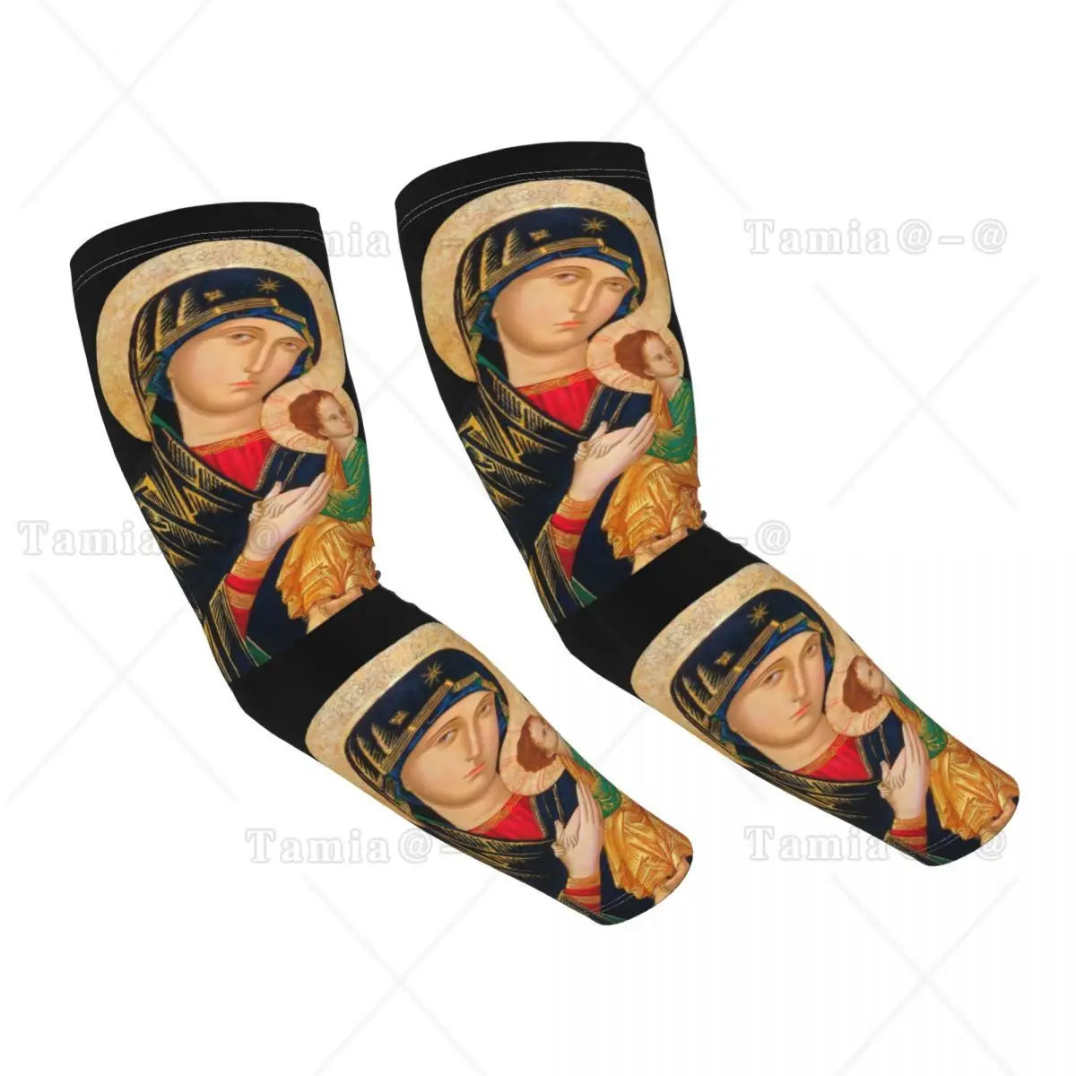 Our Lady Of Guadalupe Cooling Arm Sleeves for Men Women Catholic Virgin Mary Sports Running Tattoo Cover Up