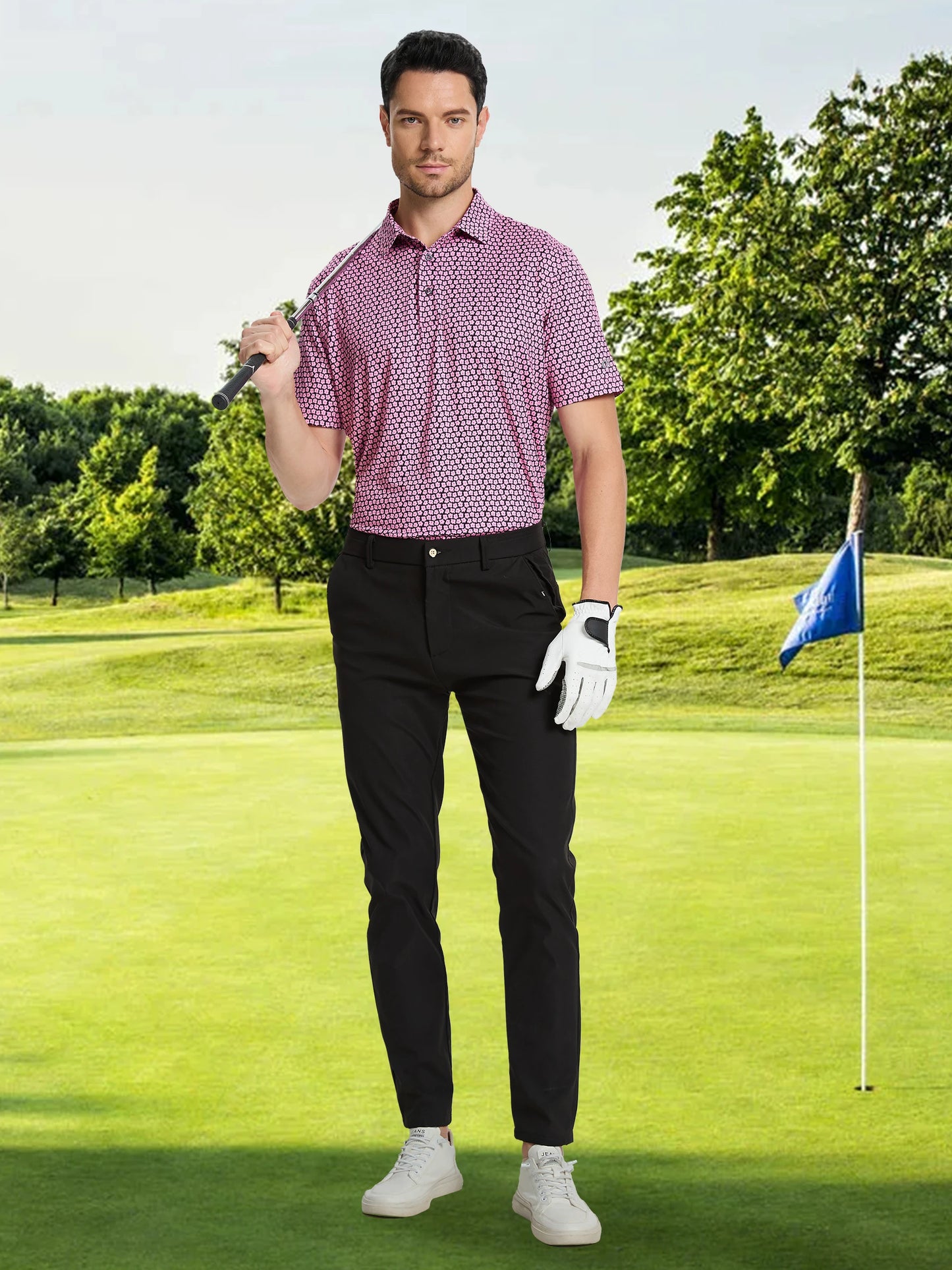 Mens Golf Polo Shirts Short Sleeve Dry Fit Golf Shirts for Men Casual Shirts for Outdoor Sports Athletic Polos