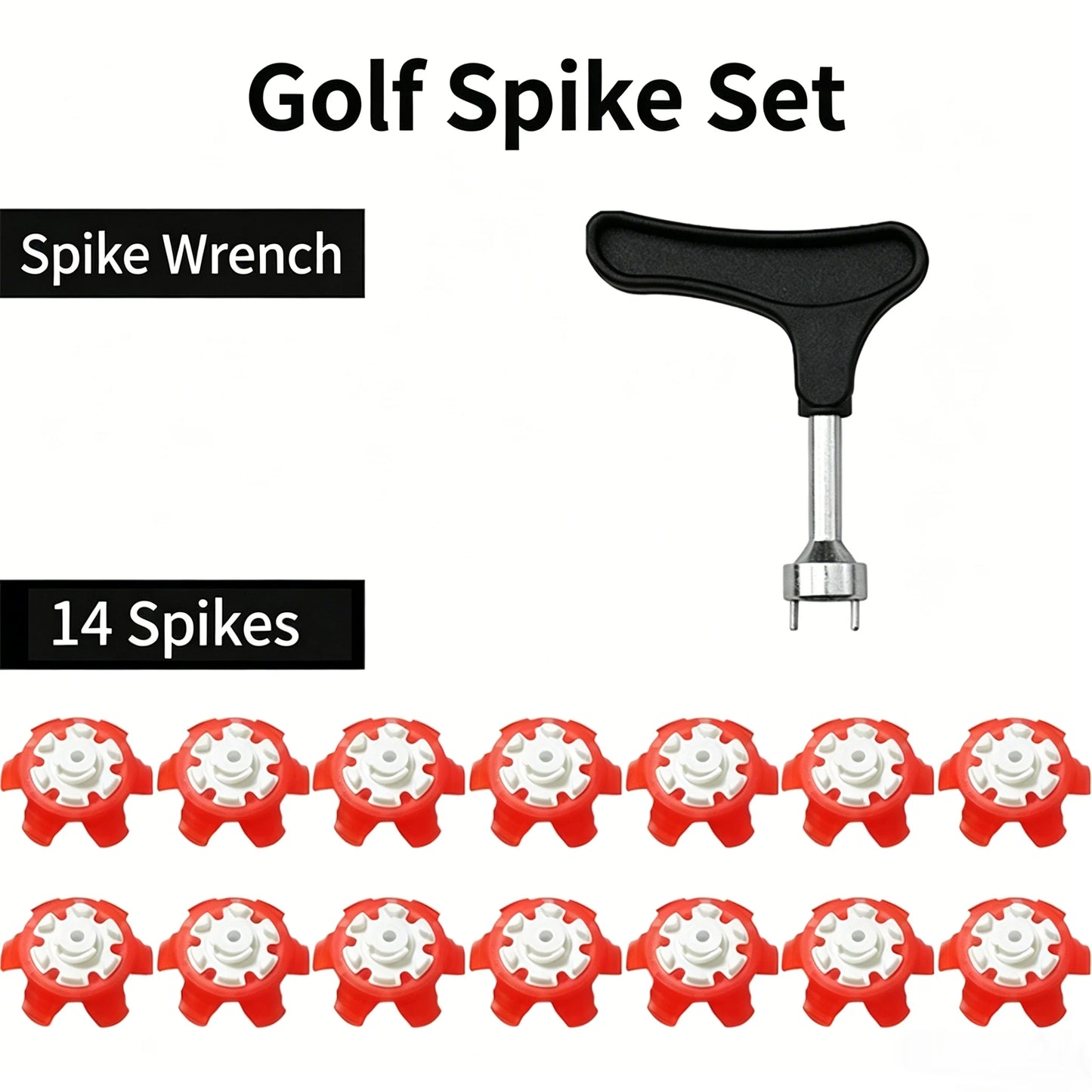 Golf Accessories Shoe Studs Wear-Resistant And Sturdy 14 Pieces+nail Remover Set Circular Spiral Shape