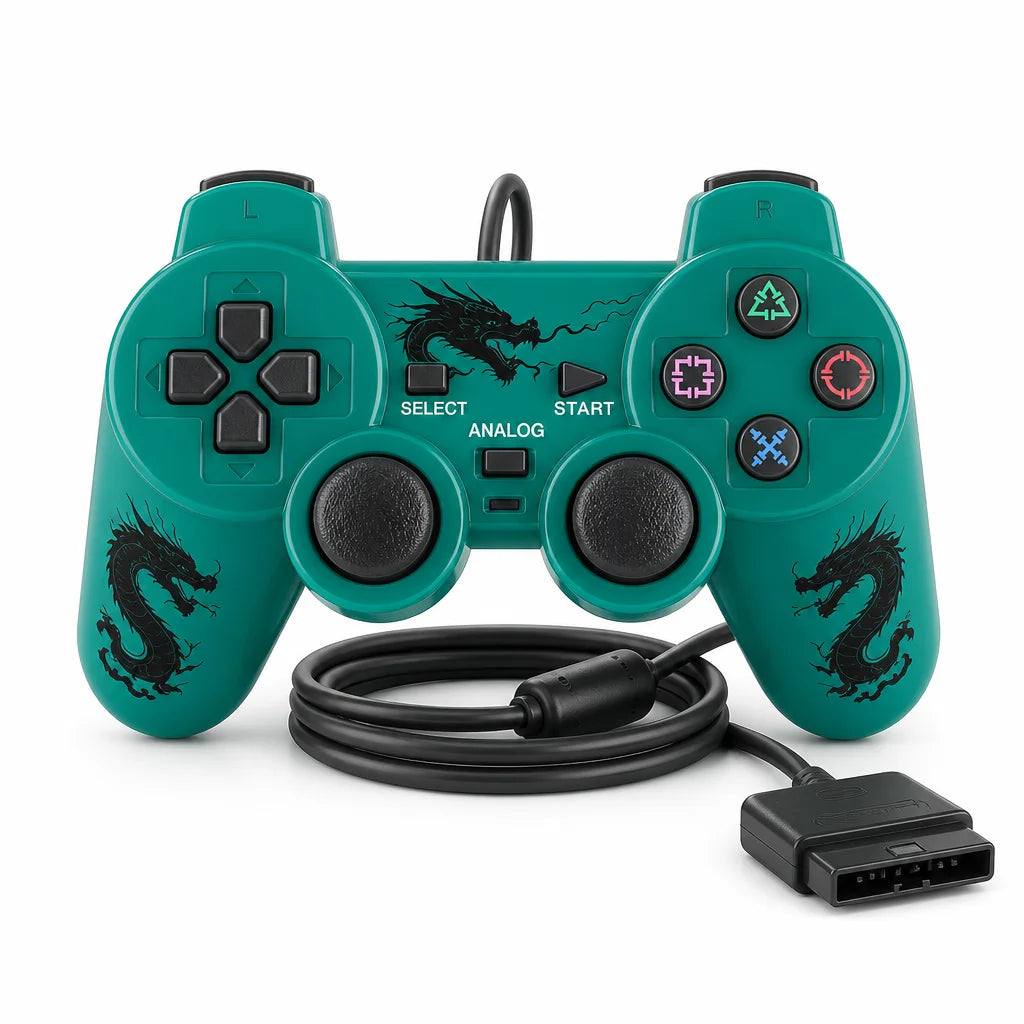 Wired Game Controller Gamepad Dual Vibration Joystick for PS2 Console Joypad