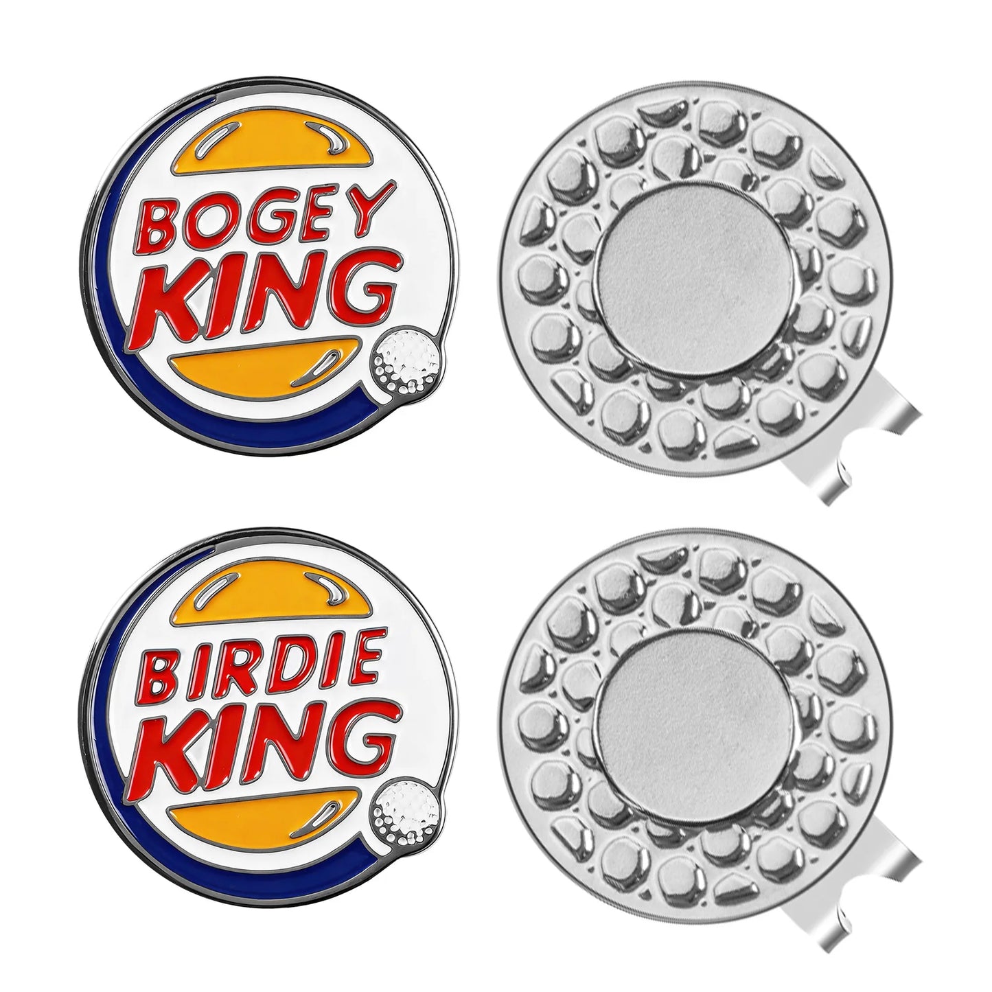 Funny Golf Ball Markers with Hat Clips Value 2 Pack, Premium Golf Accessories for Putting Green