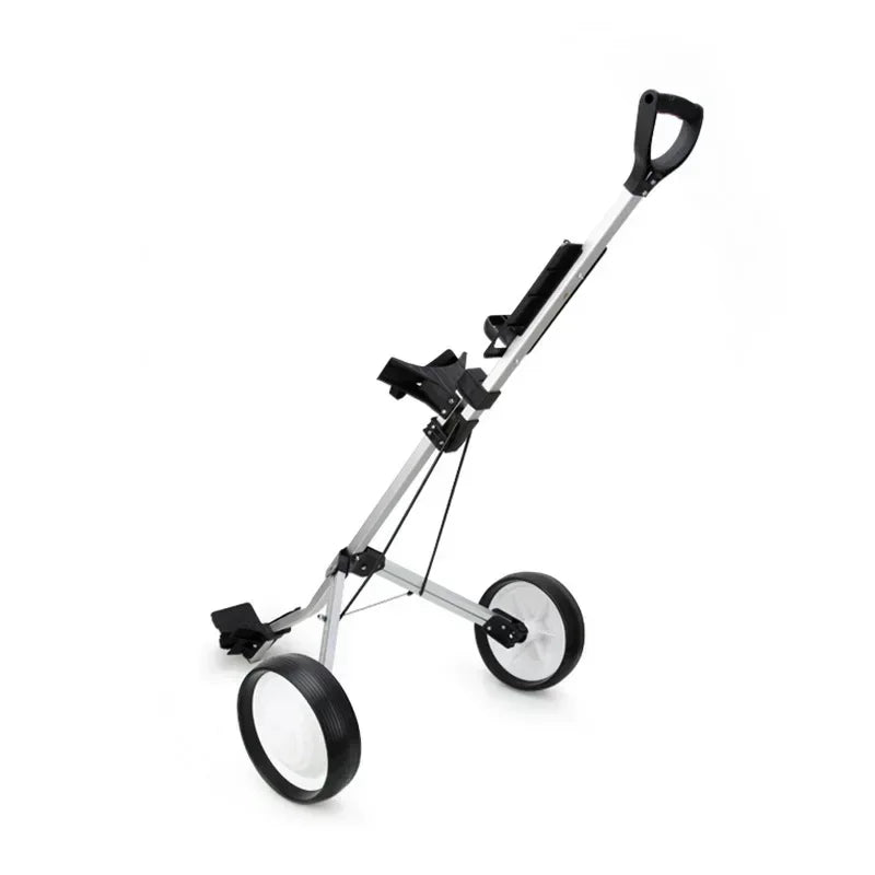 BestAccessories Pgm Golf Bag Cart Aluminium Alloy Two Wheels Barrow Foldable Handcart Trolley Outdoor Golf Course