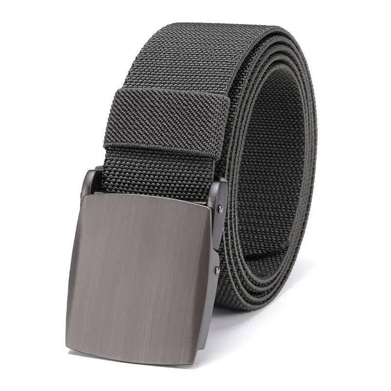 New Golf Sports Elastic Belt Fashion Belt Metal Automatic Buckle Tough Stretch Nylon Men Work belt 120CM Big Size Belts