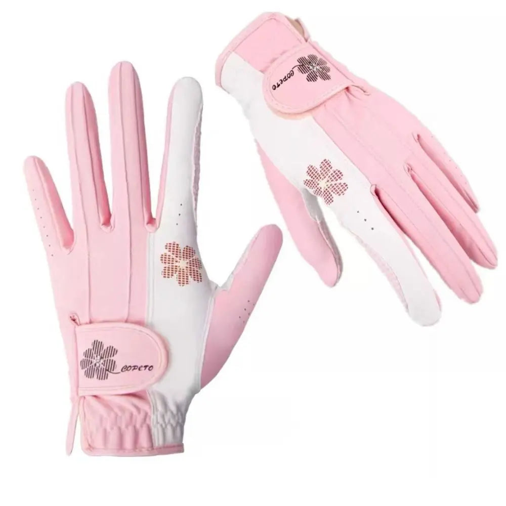 A Pair Anti-slip Golf Gloves Breathable Enhanced Grip Ladies Golf Gloves Comfortable Soft Flex Golf Accessories Gift for Golfers