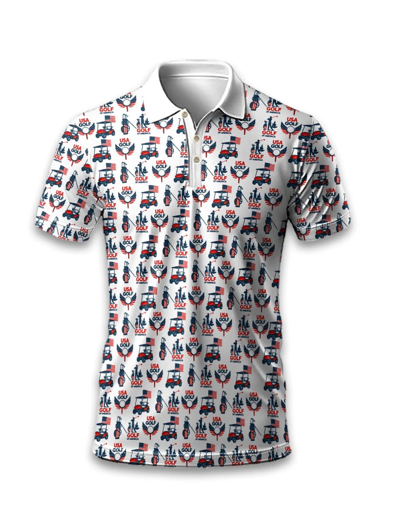 2026 Latest Men's 3D Printed Short Sleeve Shirt - American Golf Theme Pattern - Comfortable, Breathable, Quick-Drying