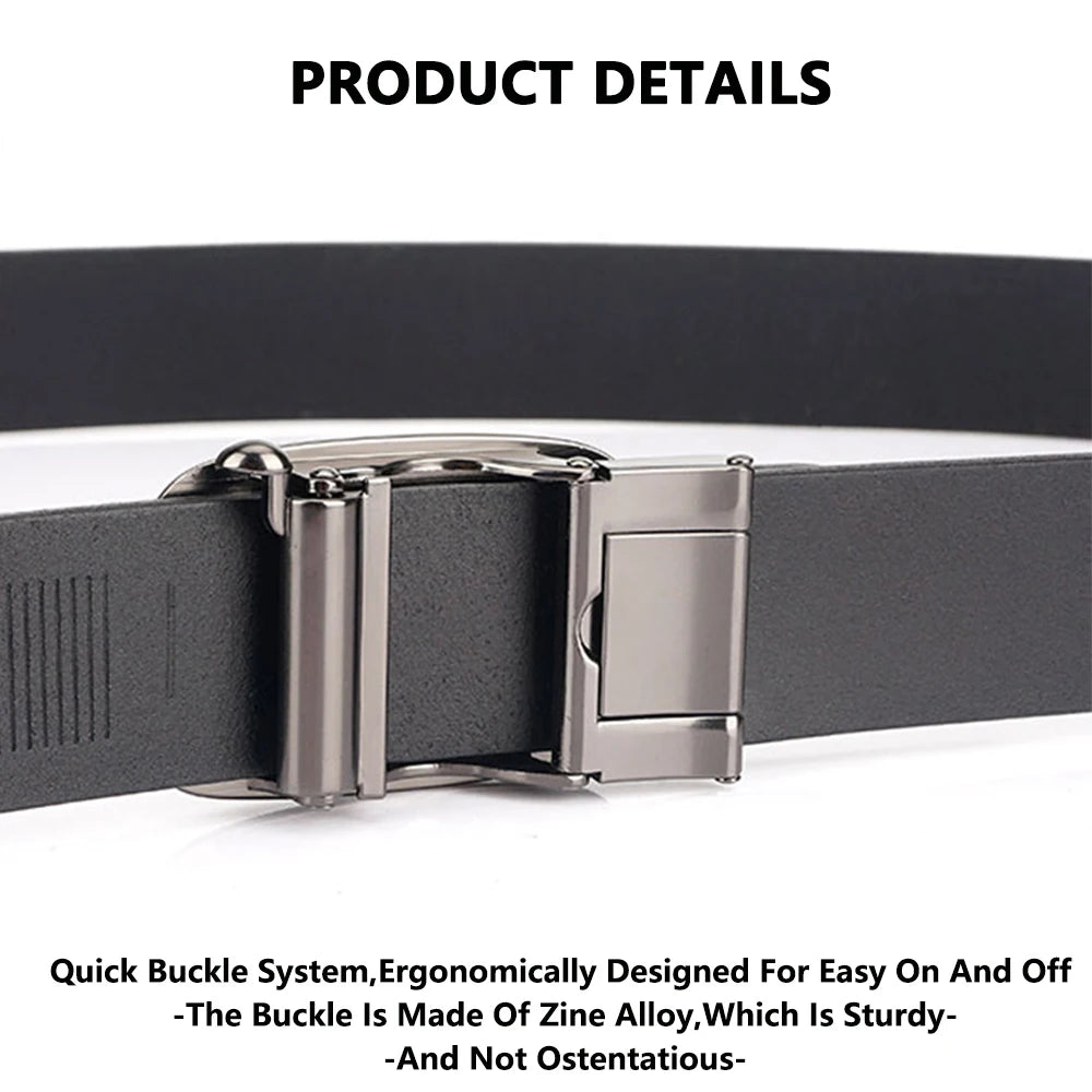 TUSHI New Golf Sports Belt For Men Belts Quality Genuine Luxury Leather Belt Male Metal Automatic Buckle Jeans Ratchet Belts