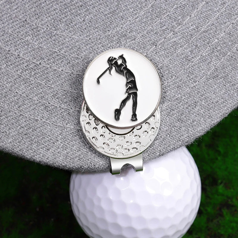 Golf Player Pattern Decorative Clips Golf Ball Marker with Magnetic Golf Hat Clip Jewelry Accessories Gift Golf Supplies