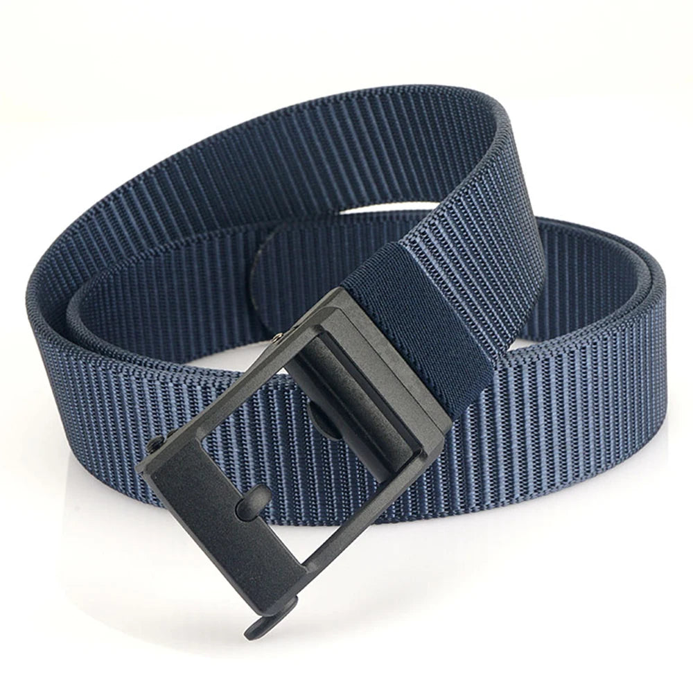 TUSHI New Golf Sports Belt for Men Tactical Belt Metal Automatic Buckle Tough Nylon Men Military Belt 120-150CM Big Size Belts