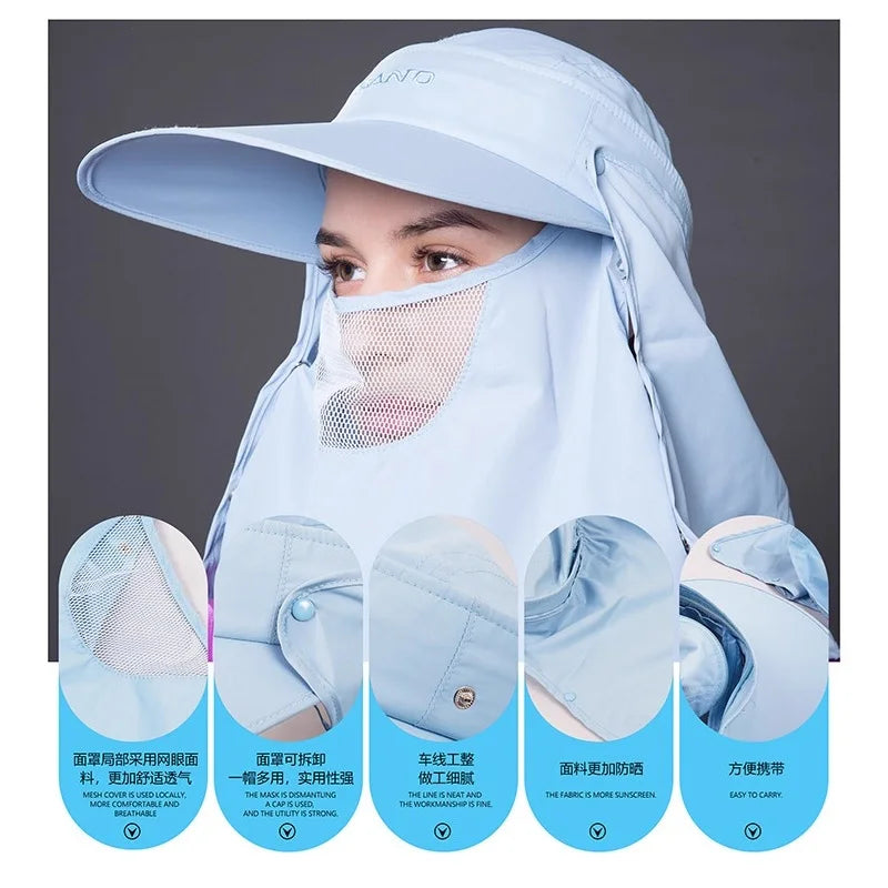 Women Golf  Cap  Dust Proof and Sun Protection Sun-shading Outdoor Quickdry Sunbonnet