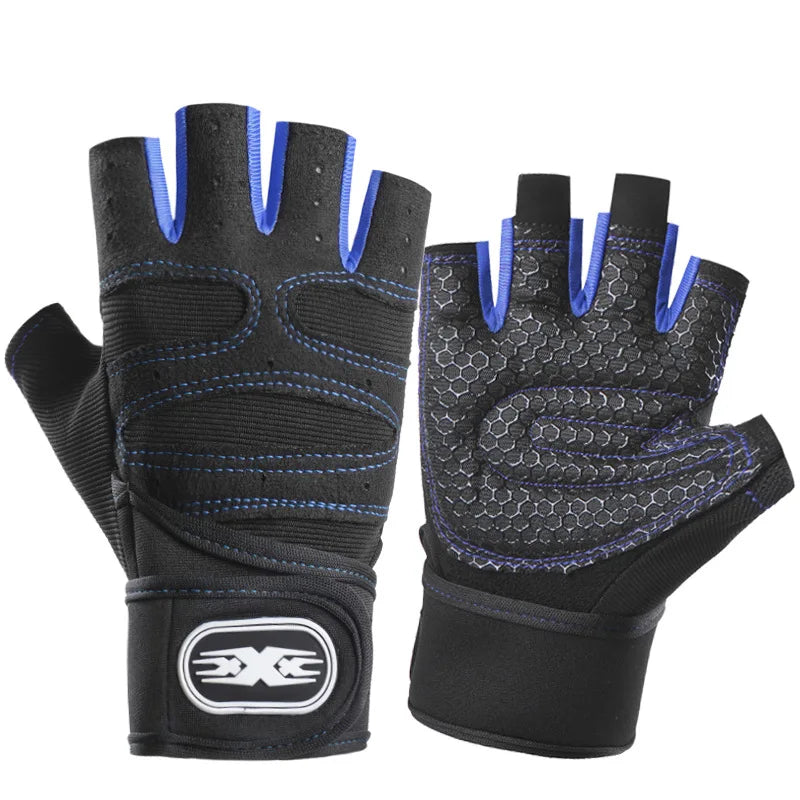 Fitness Gloves for Men Women Gym Cycling Gloves Half-Finger Hiking Training Anti-Slip Wrist Protection Weightlifting Gloves