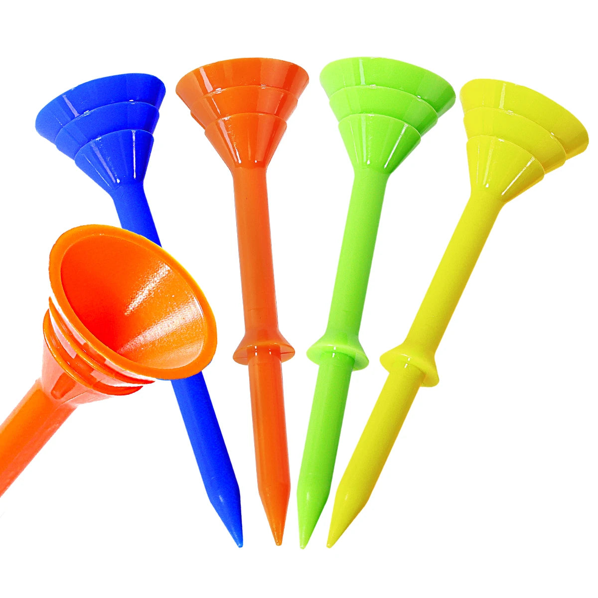 Golf accessories 50 Pcs Golf Tees Plastic 3 1/4 83mm Unbreakable Upgrade Reusable Big Cup Reduce Friction Side Spin Bulk